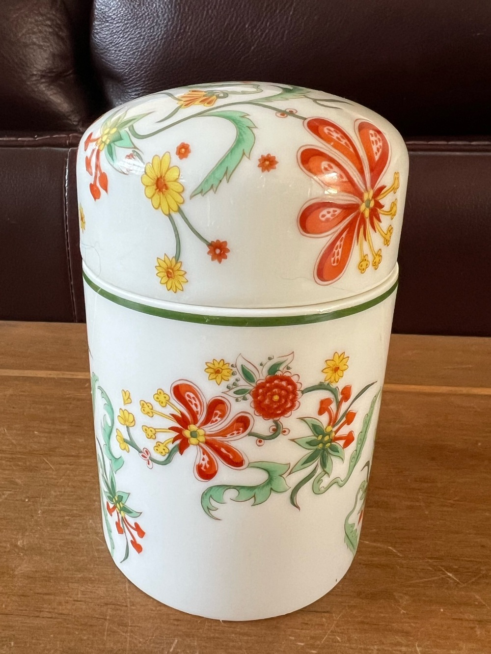 Vintage Rochard Limoges France Chinoiserie Porcelain Tea Caddy